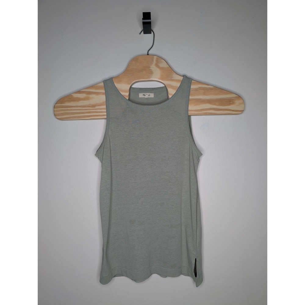 Madewell Women's Tank Top Size XS Olive Green/Gray Linen Blend Boho‎ Beachy - Picture 2 of 9
